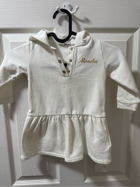 Moncler Cream Hoodie with Embroidered Logo Patch